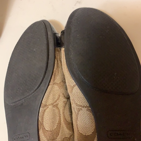 COACH CARLY MONOGRAM JACQUARD BALLET FLATS LEATHER TRIM SZ 6 - Picture 9 of 10